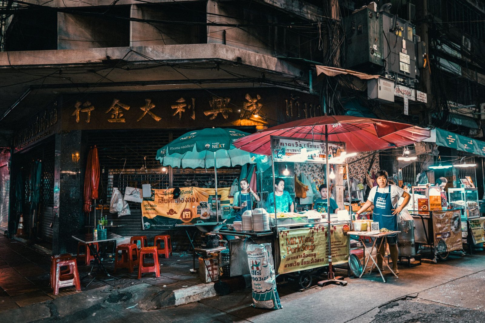 Street food market Asian night market