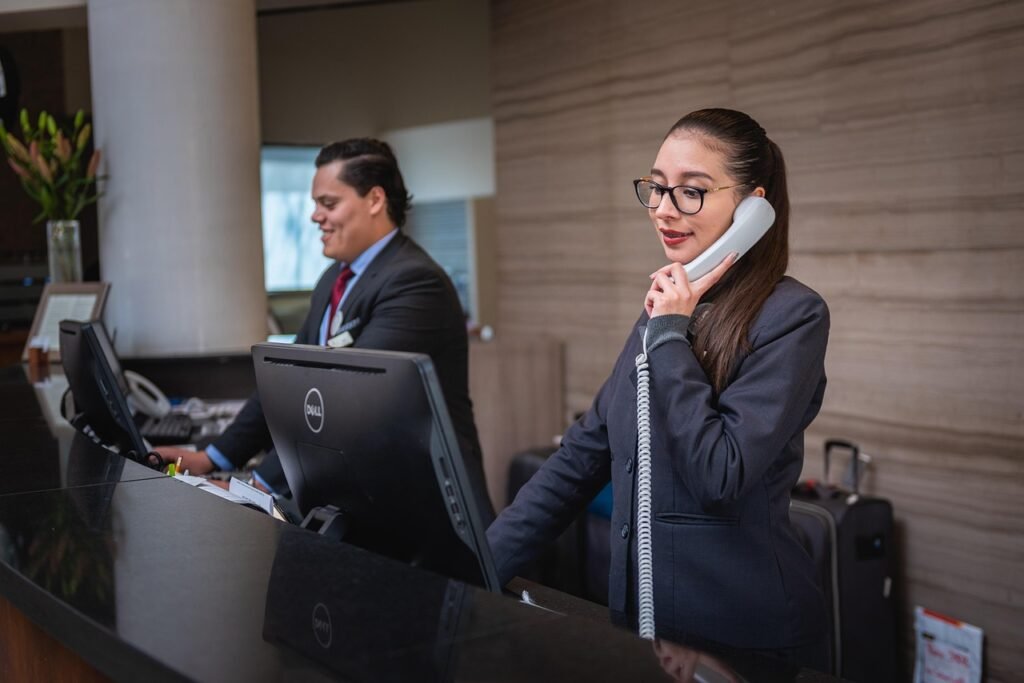 Hotel reception desk